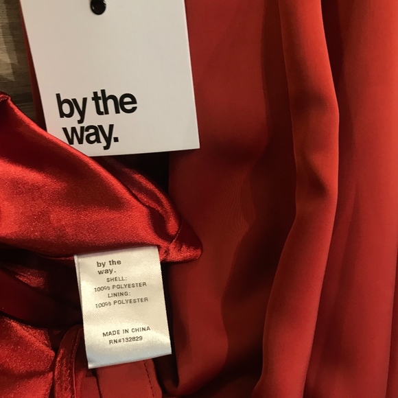 by the way Rust Red Satin Maxi Dress NWT Sz Small - Picture 5 of 8